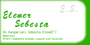 elemer sebesta business card